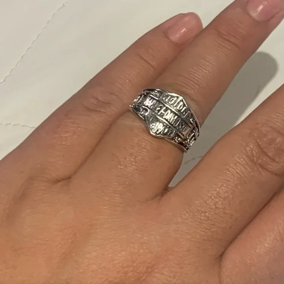 HARLEY DAVIDSON motorcycle company silver tone unisex ring - Picture 7 of 11
